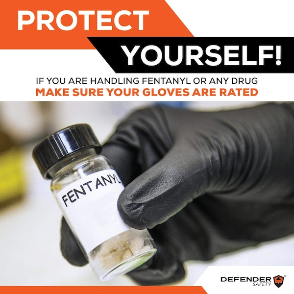Protección del defensor DSG-BNS-02, Guantes desechables de nitrilo, 6 mil de grosor en la palma, nitrilo, sin polvo, Talla L, paquete de 100 unidades, color negro - DSG-BNS-02-L