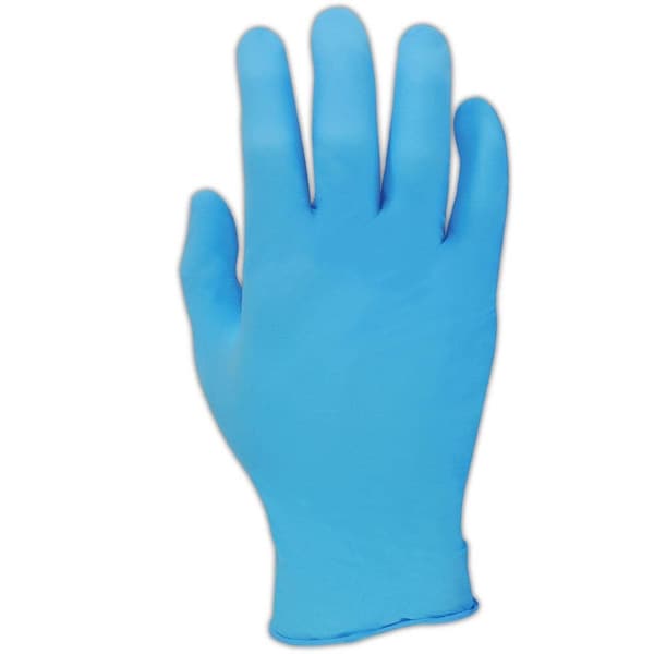 Guantes Desechables Showa, 4 mil de Grosor en la Palma, Nitrilo, Sin Polvo, Mediano, Paquete de 100, Azul - 7500PF-M