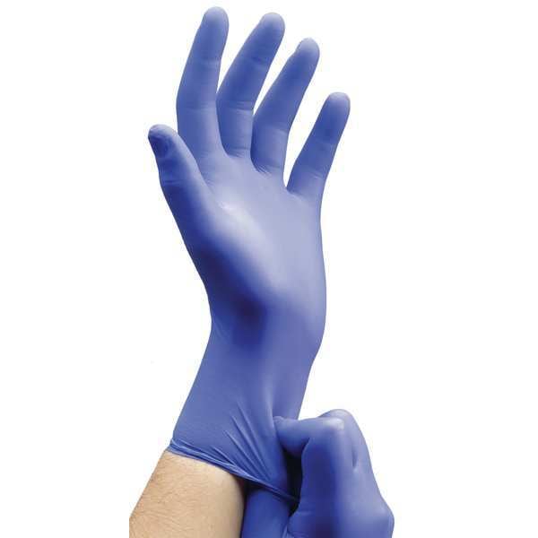 Ansell N21, Guantes de Examen con Textura Completa, 4.7 mil en la Palma, de Nitrilo, Sin Polvo, Talla XL (10), 100 piezas, Azul - N214