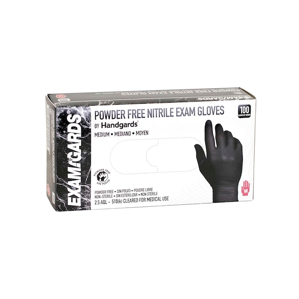 Guantes de examen de nitrilo sin polvo Examgards, nitrilo, Talla M, paquete de 1000 piezas, color negro - 304340282