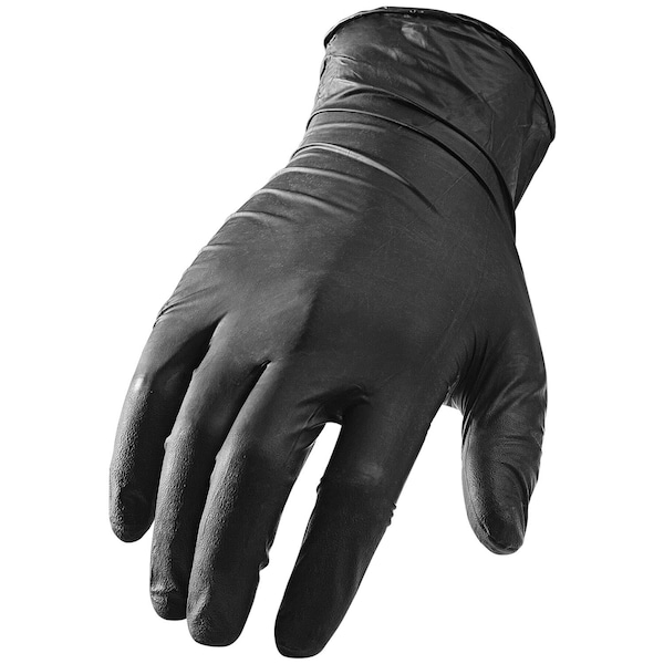 Lift Safety NI-FLEX, Guantes desechables de nitrilo, 5 mil de grosor en la palma, nitrilo, XL, paquete de 90, negro - GNX-1K1L