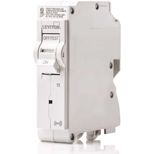 Leviton Circuit Breaker, 15A, 1 Pole, 120V AC, 10kA - R05-LB115-0SR