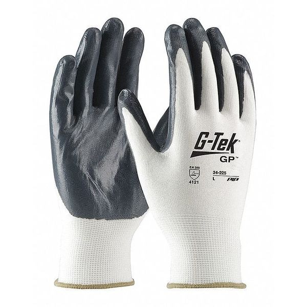 Guantes recubiertos de nitrilo Pip, cobertura en la palma, blanco/gris, XL, PR - 34-225/XL