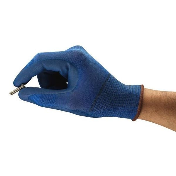 Guantes recubiertos de nitrilo espumado Ansell, cobertura en la palma, color azul, talla 9, par - 11-818