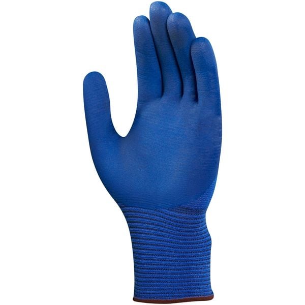 Guantes recubiertos de nitrilo espumado Ansell, cobertura en la palma, color azul, talla 9, par - 11-818