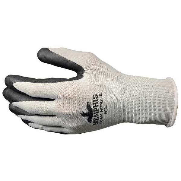 Guantes recubiertos de nitrilo con espuma de seguridad Mcr, cobertura en palma, negro/gris, M, PR - 9673M