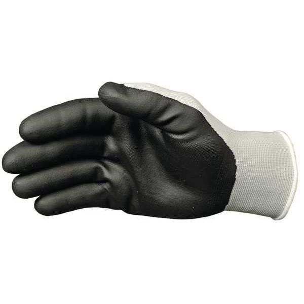 Guantes recubiertos de nitrilo con espuma de seguridad Mcr, cobertura en palma, negro/gris, M, PR - 9673M