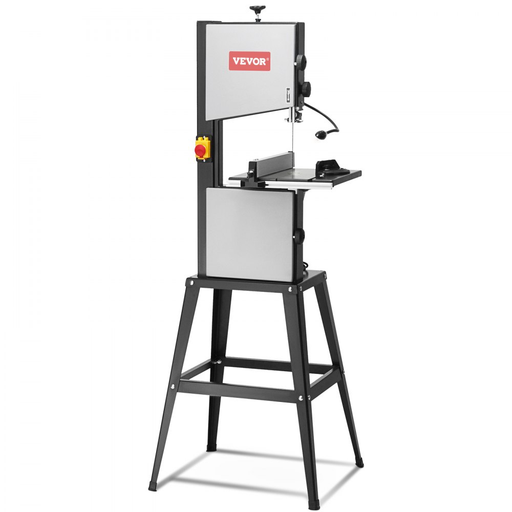 VEVOR Band Saw with Stand, 10-Inch, 560 & 1100 RPM Two-Speed Benchtop Bandsaw, 370W 0.5HP Motor with Metal Stand Optimized Work Light Workbench Fence and Miter Gauge, for Woodworking Aluminum Plastic - MCQGDJT1005HPA1ZSV1