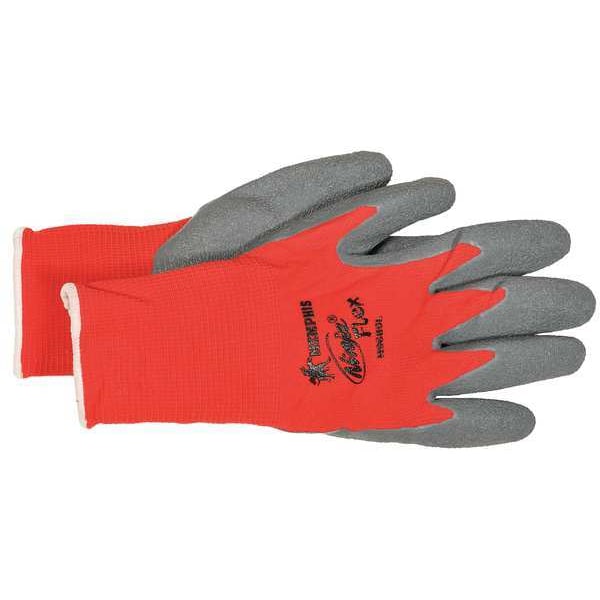 Guantes recubiertos de látex de seguridad de Mcr, cobertura en la palma, rojo/gris, XL, par - N9680XL
