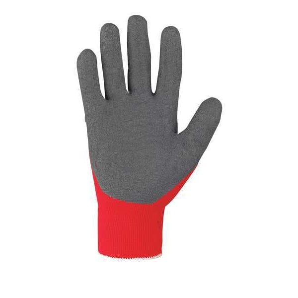 Guantes recubiertos de látex de seguridad de Mcr, cobertura en la palma, rojo/gris, XL, par - N9680XL