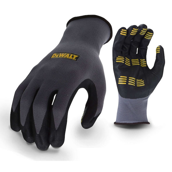 Guantes recubiertos de nitrilo espumado Dewalt, Cobertura de palma, Negro/Gris, XL, par - DPG76XL