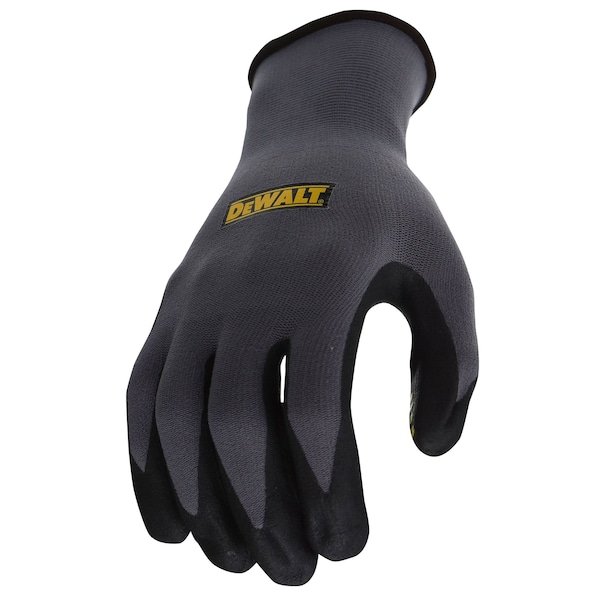 Guantes recubiertos de nitrilo espumado Dewalt, Cobertura de palma, Negro/Gris, XL, par - DPG76XL