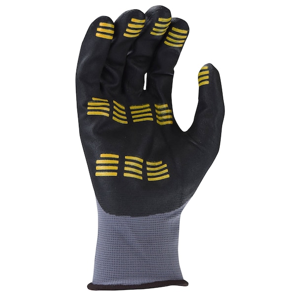 Guantes recubiertos de nitrilo espumado Dewalt, Cobertura de palma, Negro/Gris, XL, par - DPG76XL