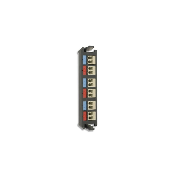 Siemon 12-PORT PANEL W/DUPLEX LC, CONNECTORS LC ADAPTER PLATES, SM/MM BLACK - RIC-F-LC12-01C