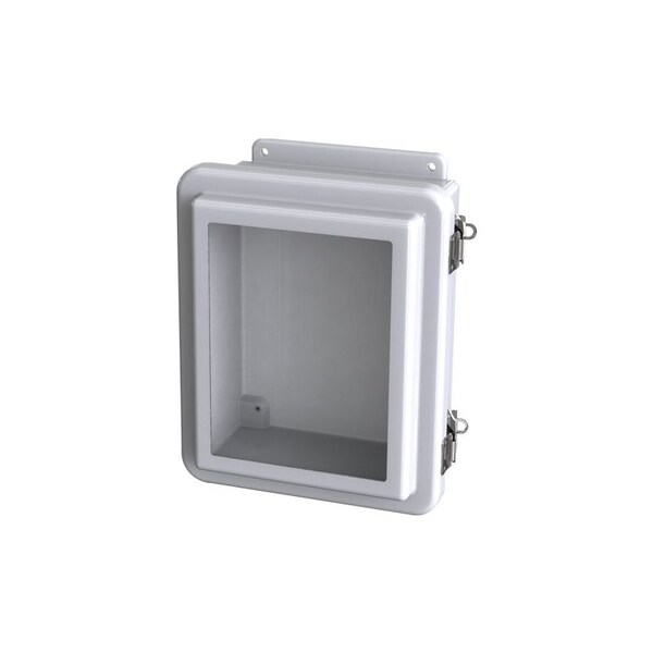 Saginaw Control & Engineering Fiberglass Reinforced Polyester Electrical Enclosures, 11.38 in H, 5.08 in D, 9.37 in W, Hinged - SCE-10086FW