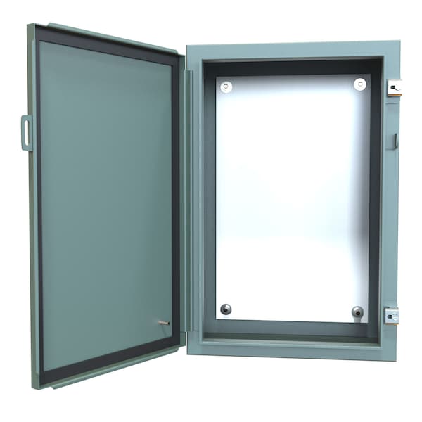 Hammond Steel Electrical Enclosures, 24 in H, 8 in D, 16 in W, NEMA 12, Hinged - 1418H8