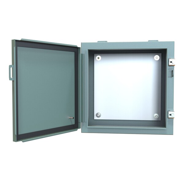 Hammond Steel Electrical Enclosures, 16 in H, 8 in D, 16 in W, NEMA 12, Hinged - 1418G8
