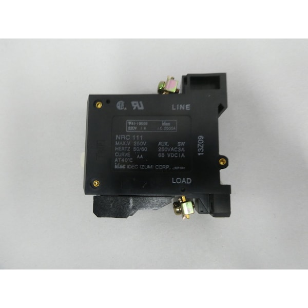 Idec Miniature Circuit Breaker, 1A, 1 Pole, 250V AC - NRC111 1AAA