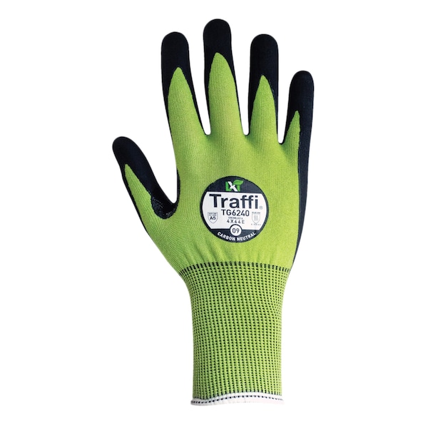 Guante de nitrilo Traffi TG6240 LXT Cut A5 MicroDex, Talla 9 - TG6240-GR-9