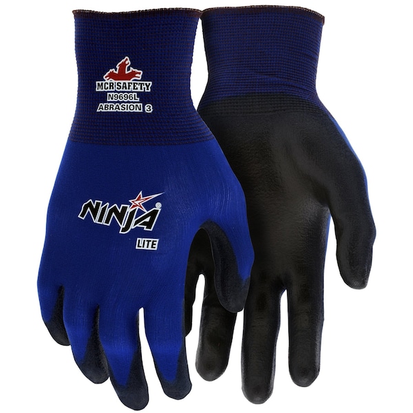 Guantes de seguridad Mcr, Ninja Lite, Forro de Nylon de 18 Calibres XXL, Paquete de 12 - N9696XXL