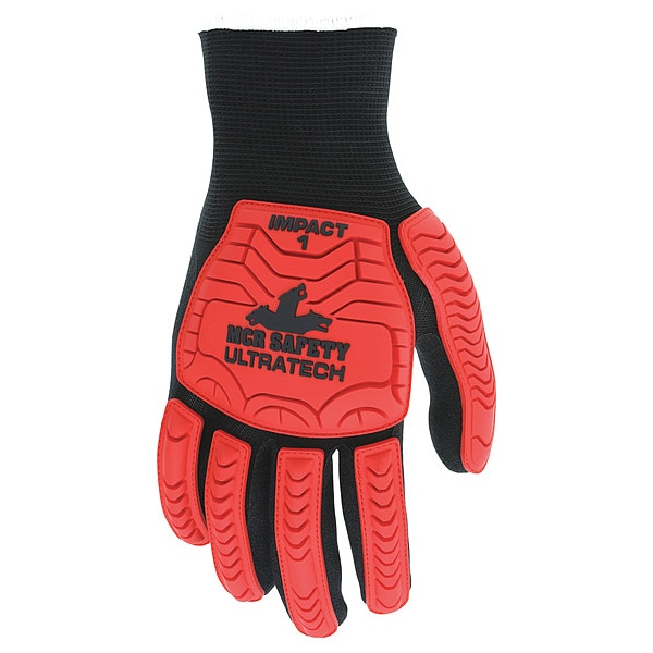 Guantes recubiertos de seguridad Mcr, L, Puño de punto, Paquete de 12 - UT1950L