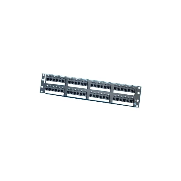 Ortronics 48-PORT PANEL 110-MOD 8W8P, CAT6 T568A/B HD LOADED, 2U, BLACK, CLARITY - PHD66U48