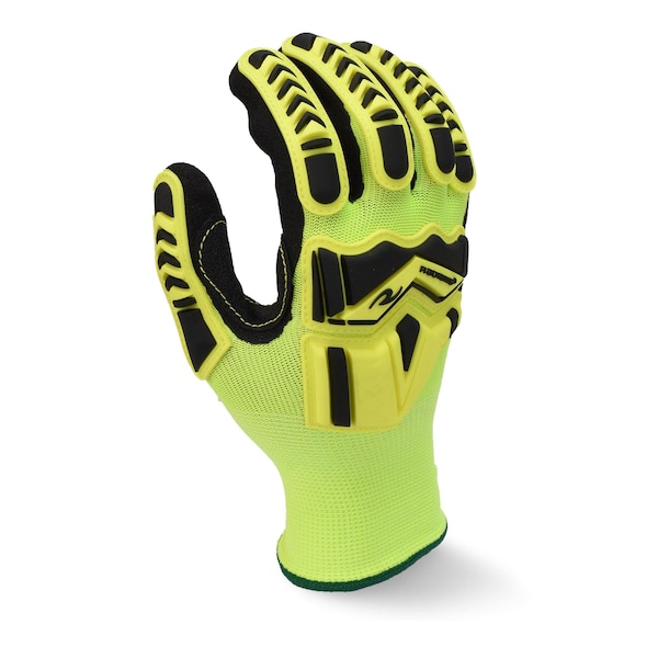 Guantes Radians Hi Vis para trabajo con palma acolchonada y TPR-L PR - RWG23L