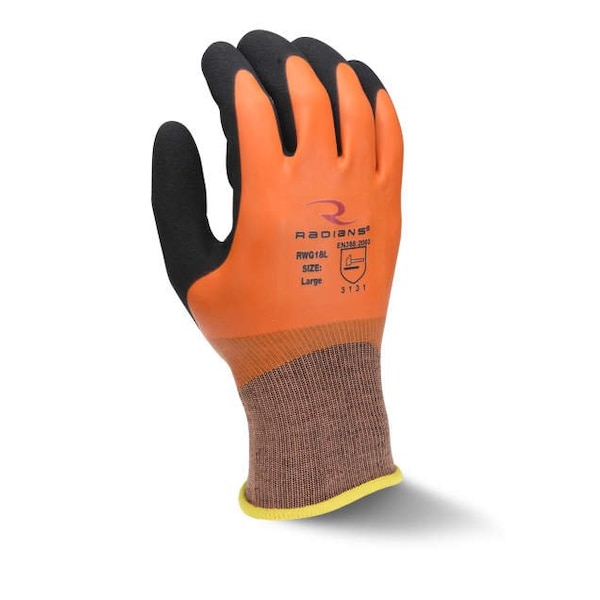 Guantes revestidos de látex Radians Radians¬Æ, calibre 13, naranja/negro, L, 1 par - RWG18L
