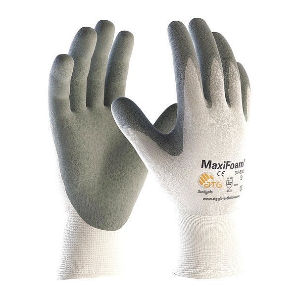 Guantes recubiertos de nitrilo con espuma Pip, cobertura en la palma, blanco/gris, 2XL, paquete de 12 - 34-800/XXL
