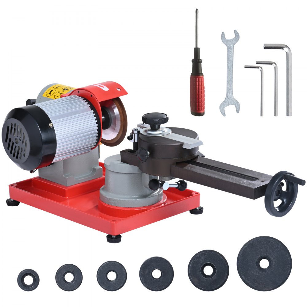VEVOR Circular Saw Blade Sharpener, 370W 3600RPM Rotary Angle Mill Grinder, Saw Blade Grinding Sharpening Machine with 6 Saw Centerings, 5-inch Grinding Wheel for Carbide Tipped Saw Blades - YJPMGJYJPMC5FMS0RV1