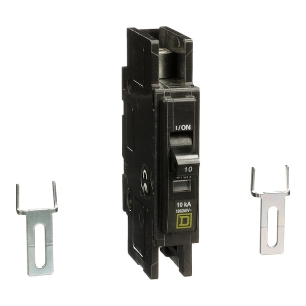 Square D Miniature Circuit Breaker, QOU Series, 10A, 1 Pole, 120/240V AC, 10kA at 120/240V AC - QOUR110