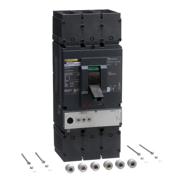 Square D Molded Case Circuit Breaker, LGL Series, 400A, 3 Pole, 600V AC, 65kA at 240V AC - LGL36400CU31X