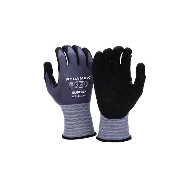 Guantes de Nitrilo con Microespuma Pyramex con Palmas Punteadas, Tamaño M, Paquete de 12 - GL601DPM