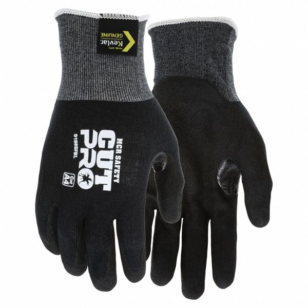 Guantes recubiertos de seguridad de Mcr, acabado, tejido, L/9, PR - 9188SFBL