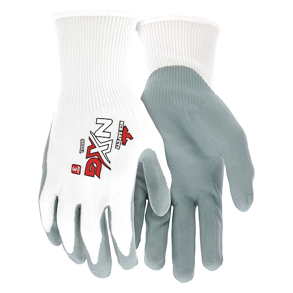 Guantes recubiertos de nitrilo Mcr Safety, Cobertura de palma, Blanco/Gris, S, Paquete de 12 - 9694S