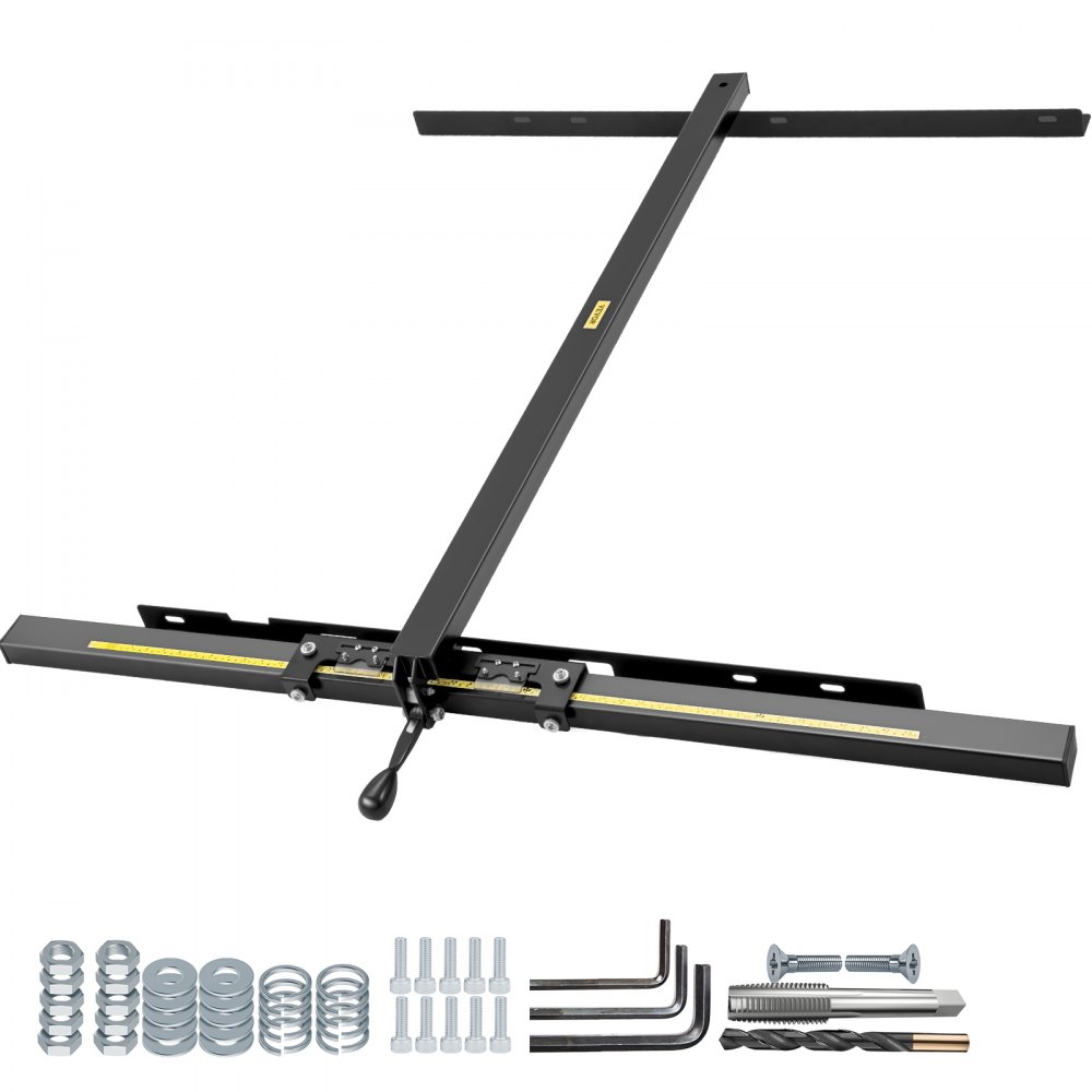 VEVOR Table Saw Fence System, 57"×57" Classic Table Saw Fence Rail, Metric/Imperial Scale, Adjustable Hole Saw Fence System, w/Front Guide Bar Table Saw Fence, Tablesaw Fence Slide for Easy Gliding - TJJJYCSFY57577HYVV0