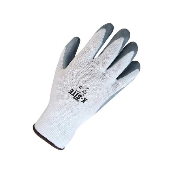 Bdg Guante sin Costuras de Nylon Blanco con Palma de Nitrilo Gris Espuma, Talla M (8) - 99-1-9800-8