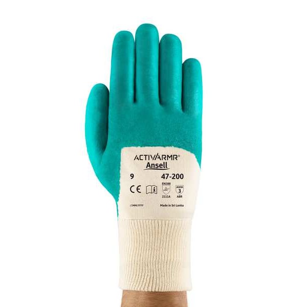 Guantes recubiertos de nitrilo Ansell, cobertura de 3/4, color verde, tamaño XL, paquete - 47-200