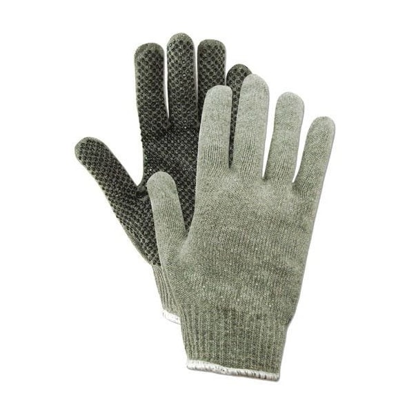 Agarre de Sombra Gris Magid G843P Guantes de Punto de Algodón/Poliéster Gris Punteado de Alta Densidad, Paquete de 12 - G843CP