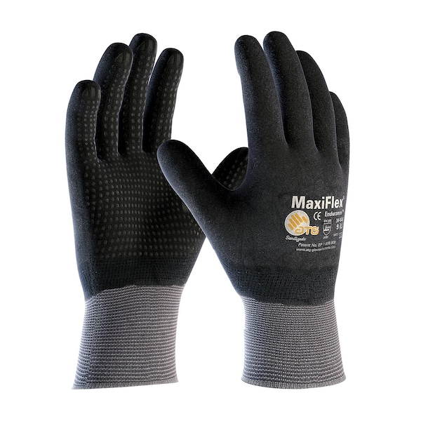 Guantes recubiertos de nitrilo con espuma Pip, cobertura total, negro/gris, 2XS, paquete de 12 - 34-846/XXS