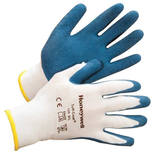 Honeywell North 13 Nylon Blanco con Puntas de Goma Natural en la Palma y los Dedos Azules - 125-M