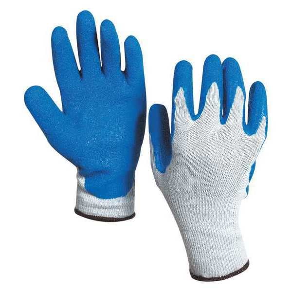 Guantes con palma recubierta de hule de la marca Partners, tamaño grande, blancos/azules, 12 pares por caja - GLV1014L
