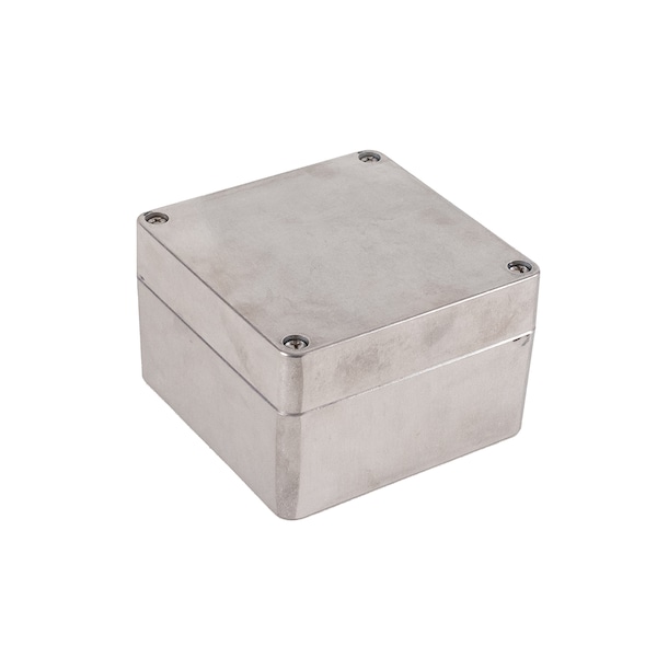 Hammond Aluminum Electrical Enclosures, 5.51 in H, 3.54 in D, 5.51 in W, Screw On - 1590Z090