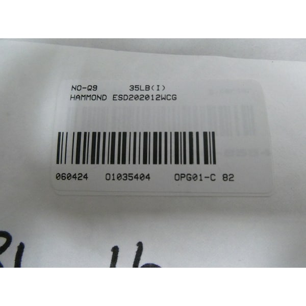Hammond Steel Electrical Enclosures, 20 in H, 12 in D, 20 in W - ESD202012WCG
