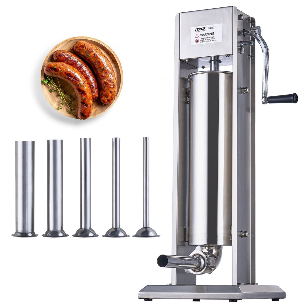 VEVOR Manual Sausage Stuffer 7 L Vertical Sausage Machine 304 Stainless Steel - SDLSBXGGCJ7L5STTEV0