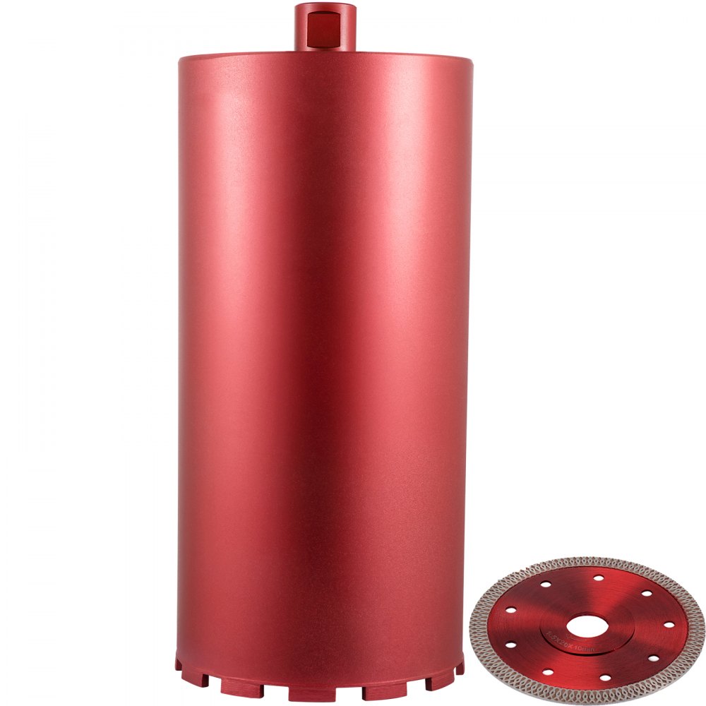 VEVOR Diamond Core Drill, 8"/203mm Diameter Core Drill Bit, 14"/355mm Concrete Core Drill Bit, 5/8"-11 Thread Core Bit, Dry/Wet Drill Core Bits w/a Blade, Diamond Wet Coring Bit For Concrete Brick - JGSKZYC814IN1NO1DV0