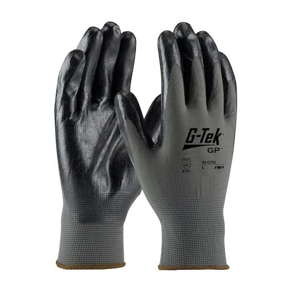 Guantes cubiertos de Nitrilo con Espuma Pip, Cobertura en la palma, Gris, XL, Paquete de 12 - 34-C232/XL