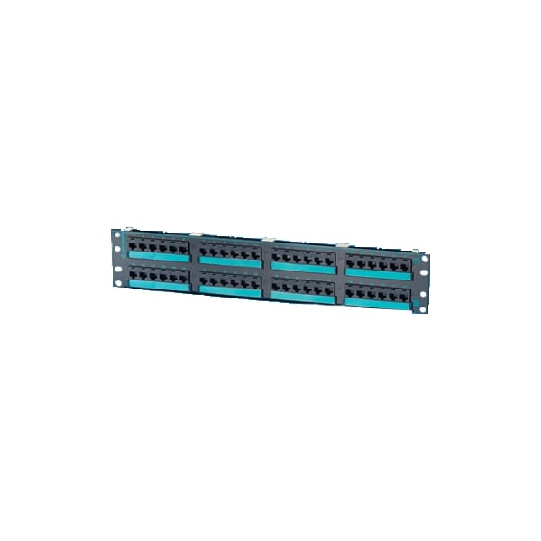 Ortronics 48-PORT PANEL 110-MOD 8W8P, CAT5E T568A/B HD LOADED, 2U, BLACK, CLARITY - PHD5E6U48