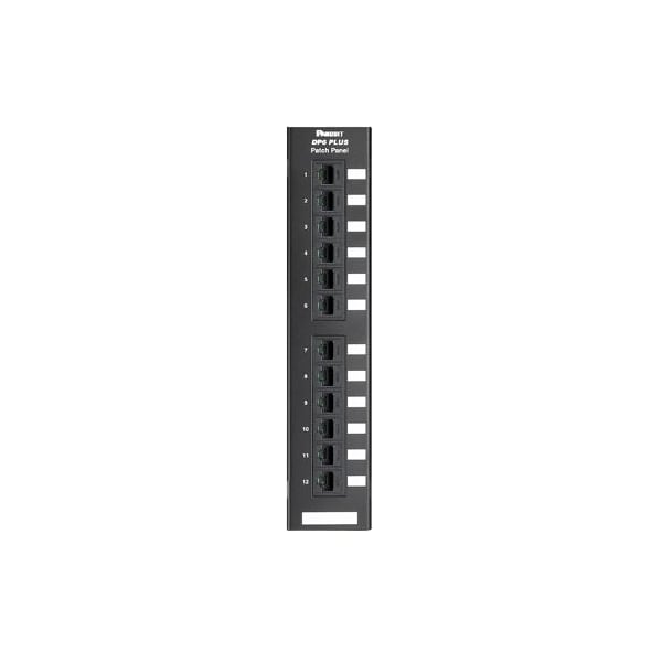 Panduit Port Panel, 2.1 in. H x 10 in. W x 1.2 in. L, Steel - DP12688TGY