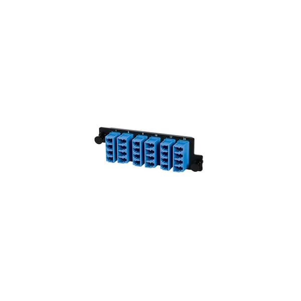 Ortronics 6 PORT PANEL LC QUAD 24 FIBER, SM CERAMIC ALIGNMENT SLEEVES - HDFP-LCQ24AC